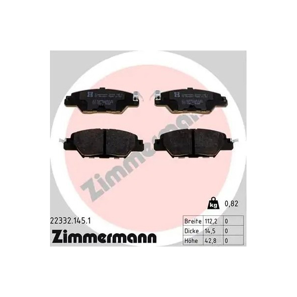 

Тормозные колодки ZIMMERMANN задние с датчиком 223321451