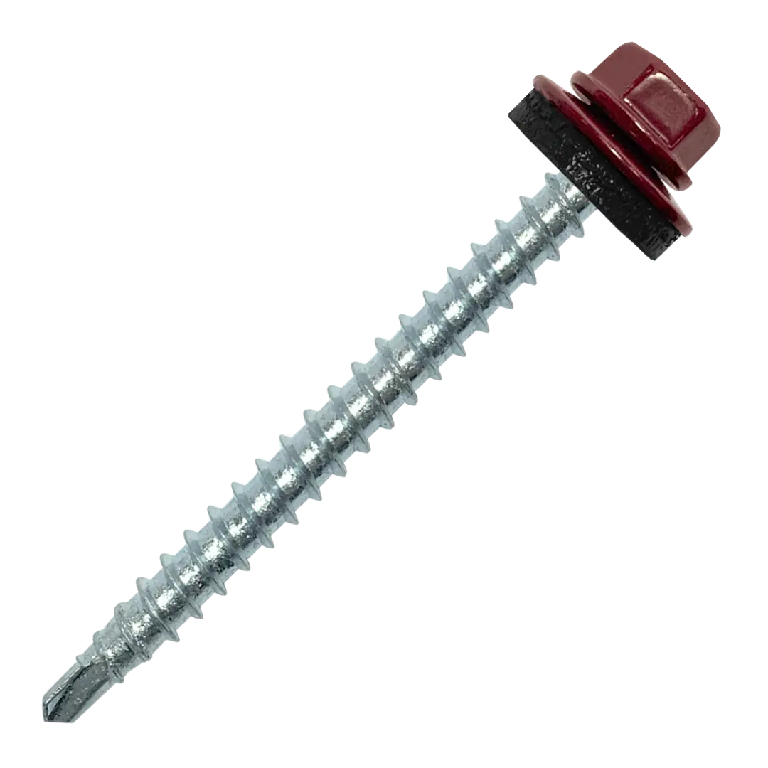 

Саморезы кровельные с буром Daxmer оцинкованные 4.8x50 70 шт. цвет красный