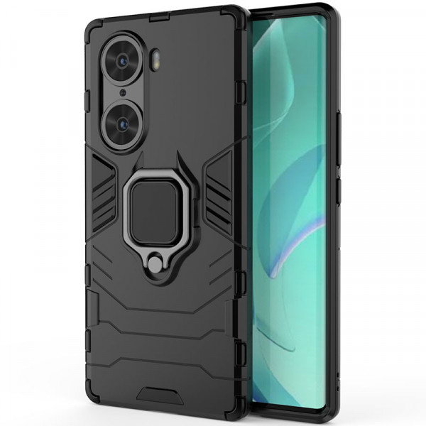 

Чехол RosCase Transformer Ring под магнитный держатель для Honor 60, Черный