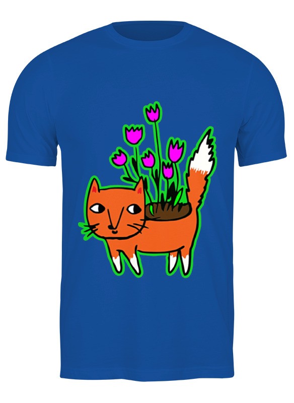 

Футболка мужская Printio Лисичка-цветочница синяя 3XL, Синий, Лисичка-цветочница