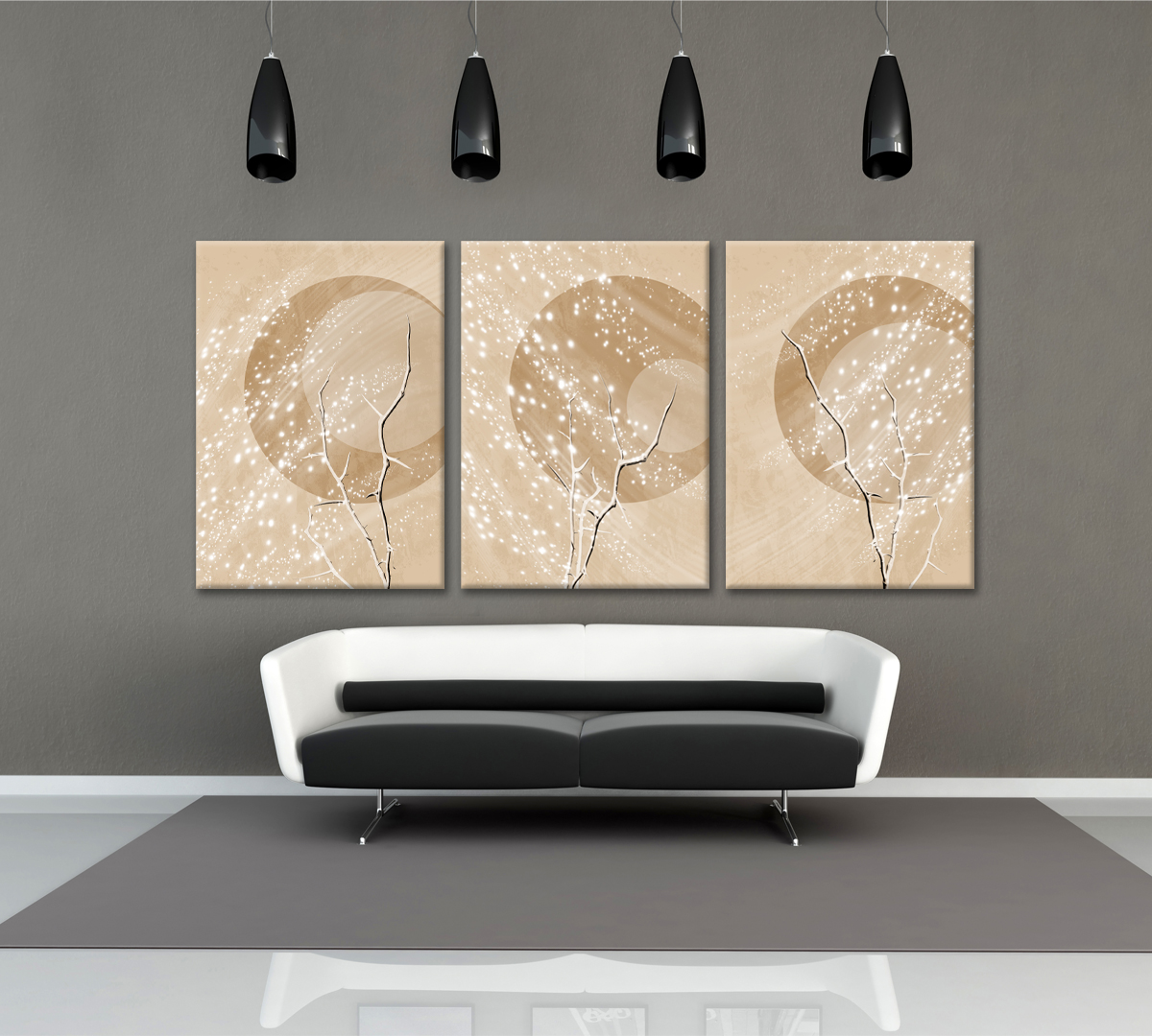 

Модульная картина на холсте Poly Print Art Терновая ветка 70х150 см.