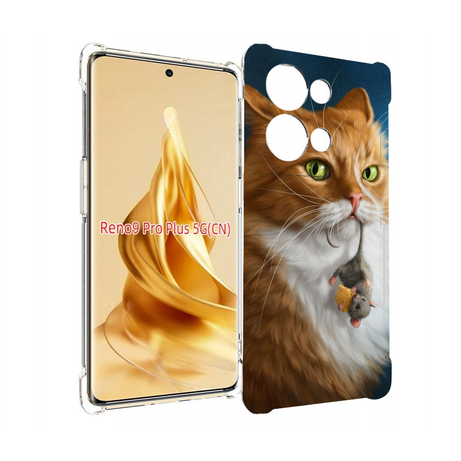 Чехол MyPads Кот-и-мышь для Oppo Reno 9 Pro + Plus