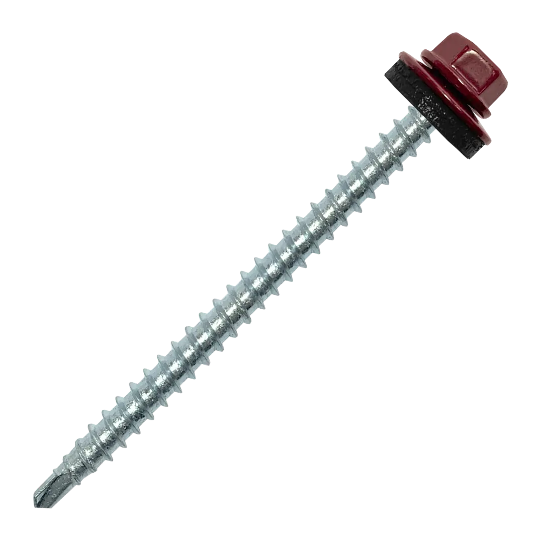 

Саморезы кровельные с буром Daxmer оцинкованные 4.8x64 50 шт. цвет красный