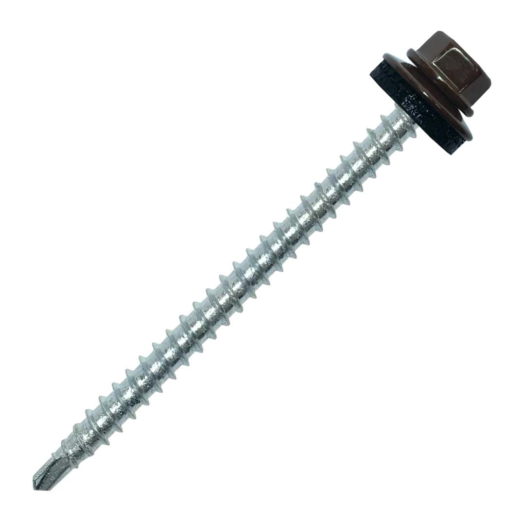 

Саморезы кровельные с буром Daxmer оцинкованные 4.8x64 50 шт. цвет серо-коричневый