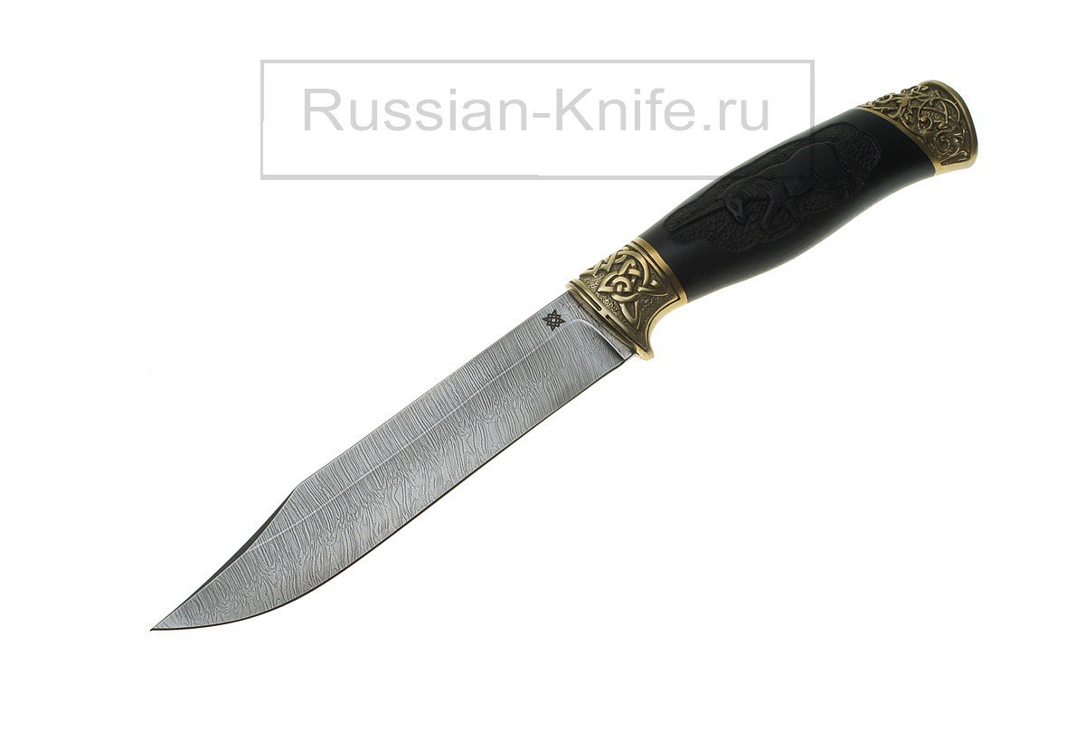

Нож Щука (дамасская сталь), граб