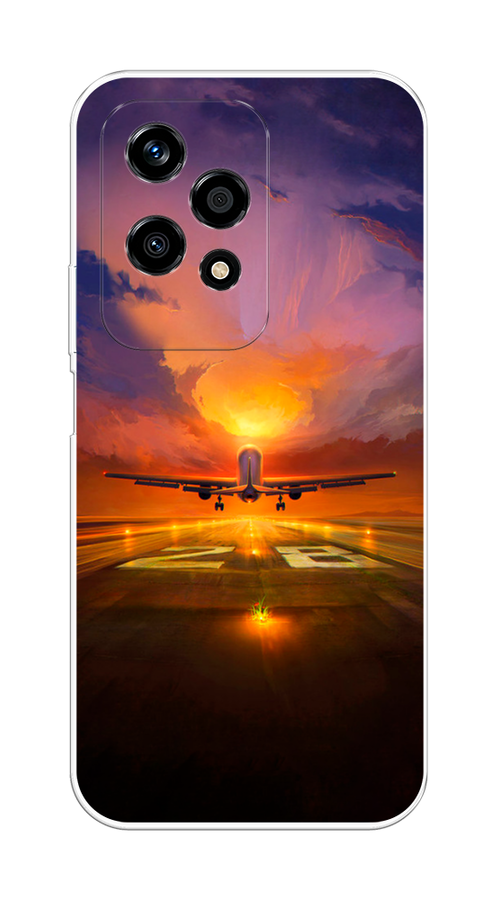

Чехол на Honor 200 Lite "Самолет на посадке", Оранжевый;синий, 6124650-1
