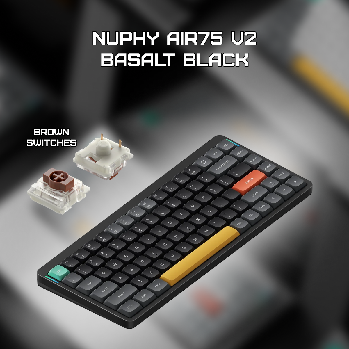 Беспроводная клавиатура Nuphy AIR75v2 Basalt Black Brown