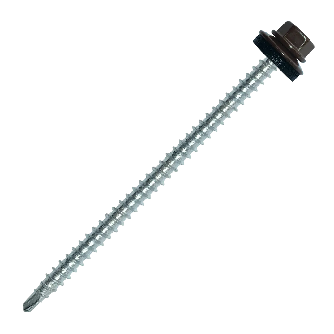 

Саморезы кровельные с буром Daxmer оцинкованные 4.8x80 50 шт. цвет серо-коричневый