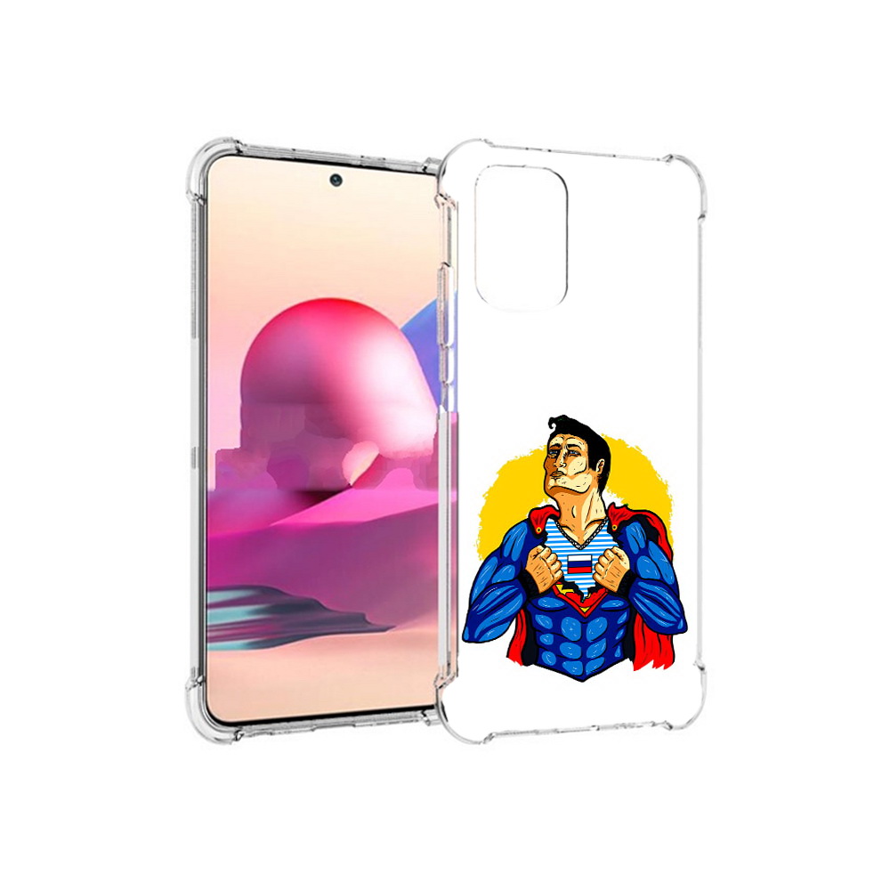 

Чехол MyPads Tocco для Xiaomi Redmi Note 10S русский супермен (PT158704.257.591), Прозрачный, Tocco