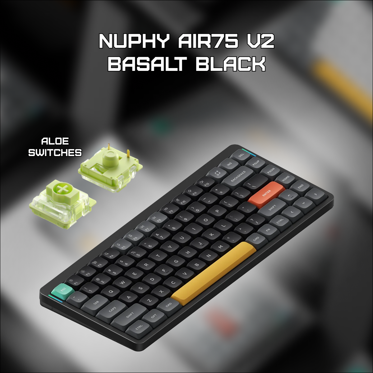 Беспроводная клавиатура Nuphy AIR75v2 Basalt Black Aloe