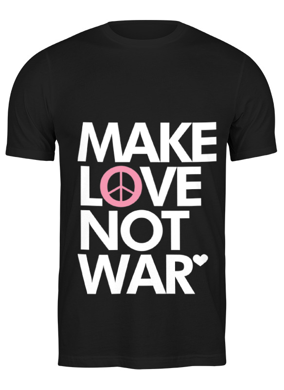 

Футболка мужская Printio Make love not war 675040 черная L, Черный, Make love not war 675040