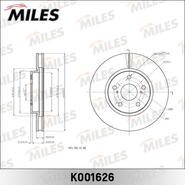 

Тормозной диск Miles комплект 1 шт. K001626