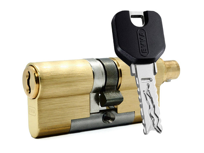 

Цилиндр EVVA 4KS ключ-вертушка (размер 71х71 мм) - Латунь (3 ключа), Золотистый
