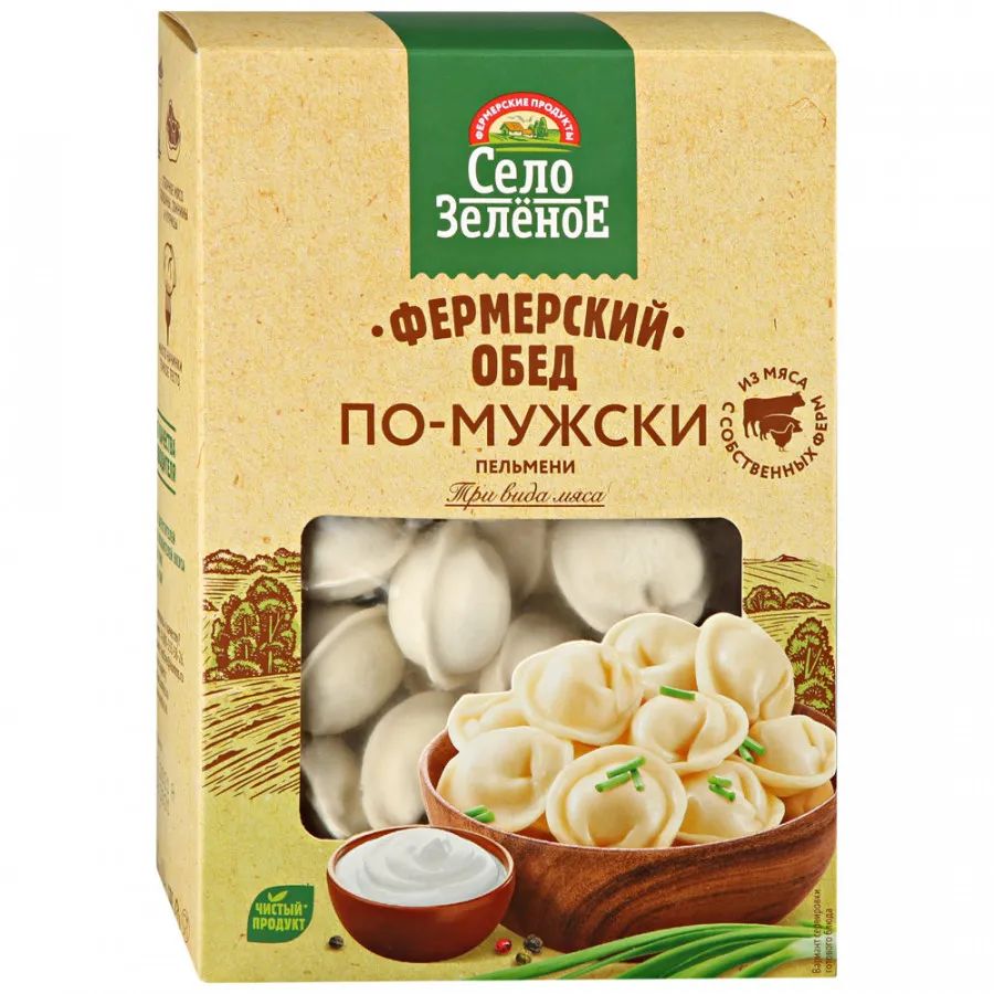 

Пельмени Село зеленое Фермерский обед По-мужски 700 г