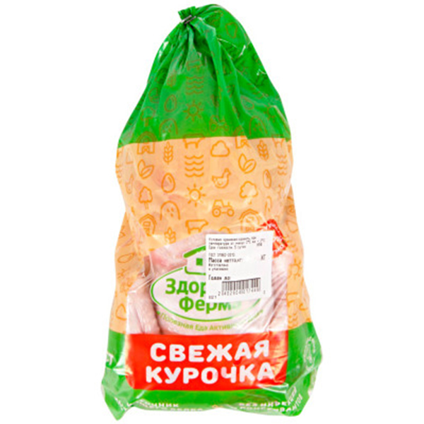

Тушка куурицы Здоровая ферма охлажденная в упаковке +-1,4 кг