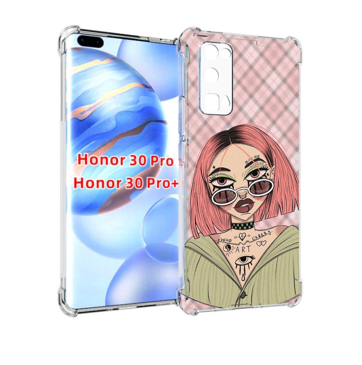 

Чехол бампер MyPads бунтарка-девочка для Honor 30 Pro Honor, Прозрачный, Tocco