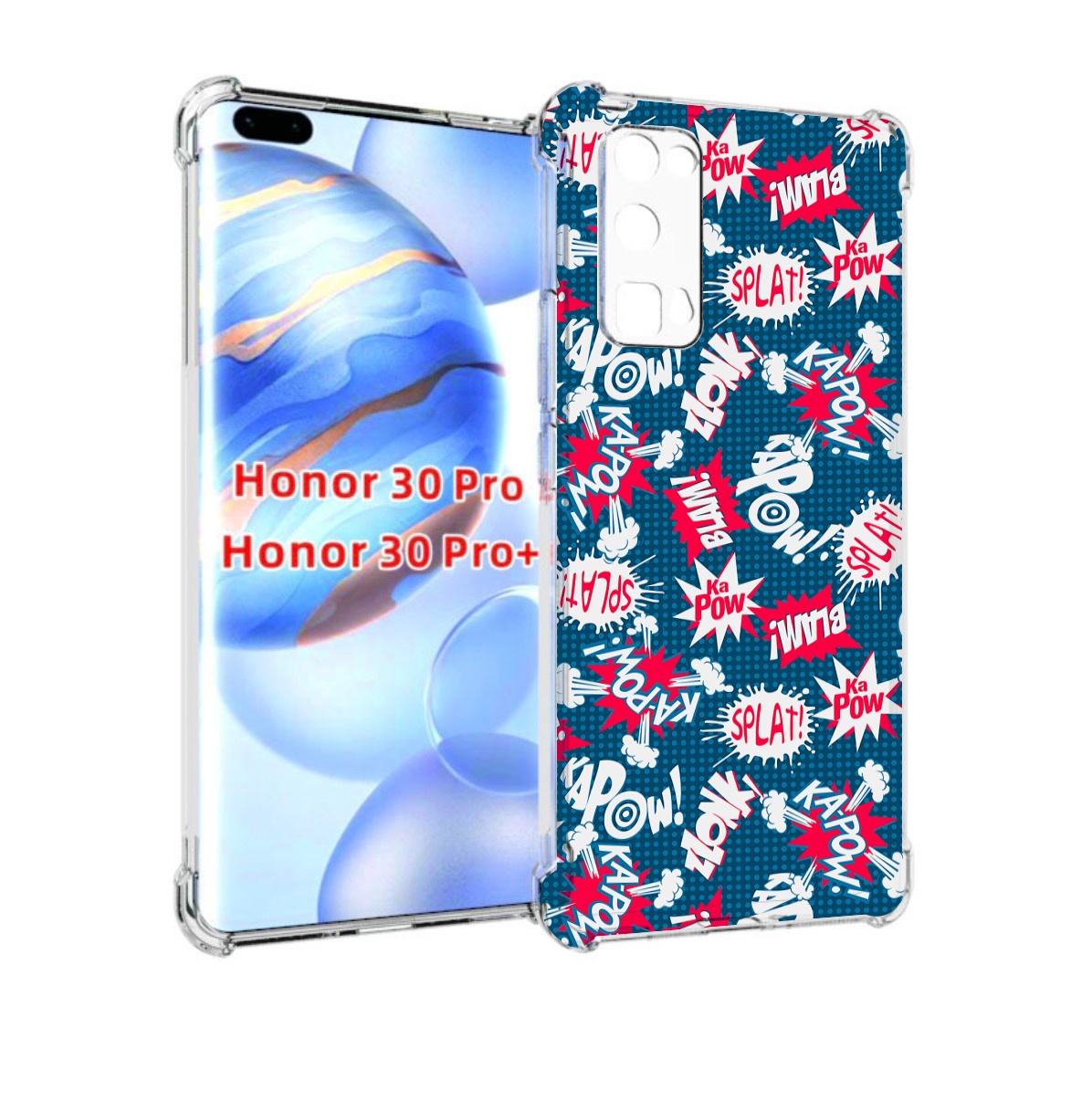 

Чехол бампер MyPads взрывной-принт для Honor 30 Pro, Прозрачный, Tocco