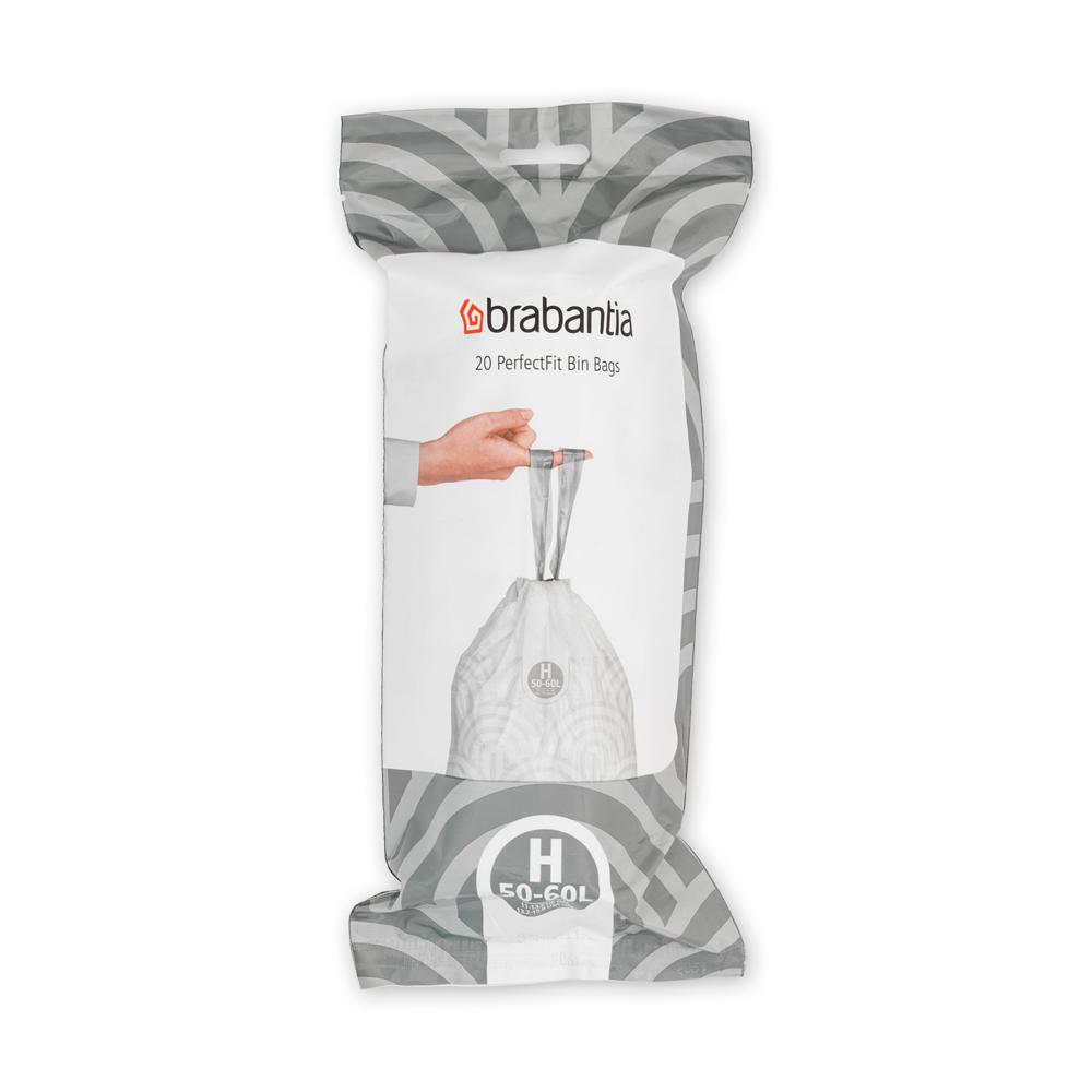

Мешки для мусора Brabantia PerfectFit H 50-60л, рулон 20шт, Белый, 138706