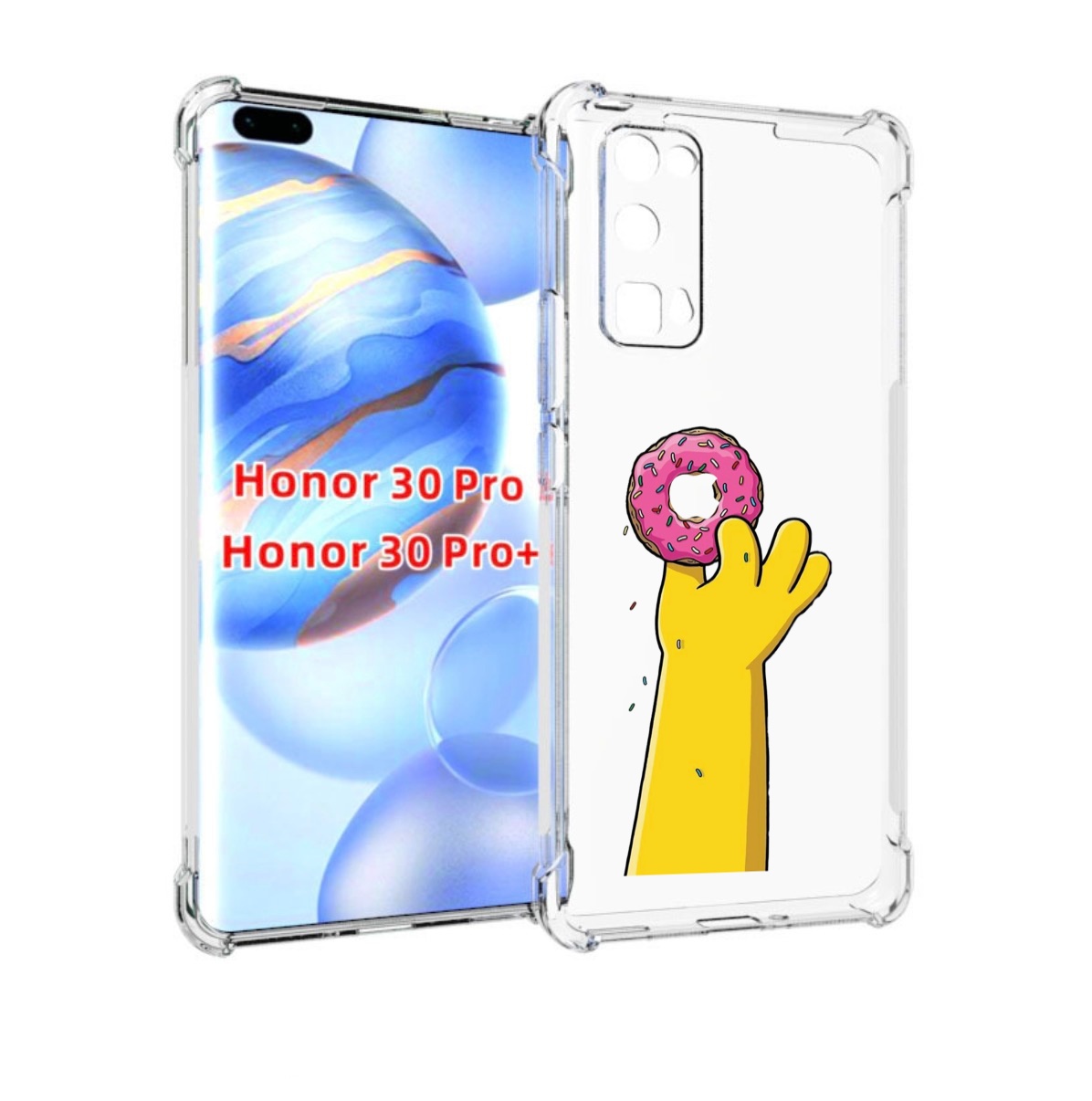 

Чехол бампер MyPads вкусный-пончик для Honor 30 Pro, Прозрачный, Tocco