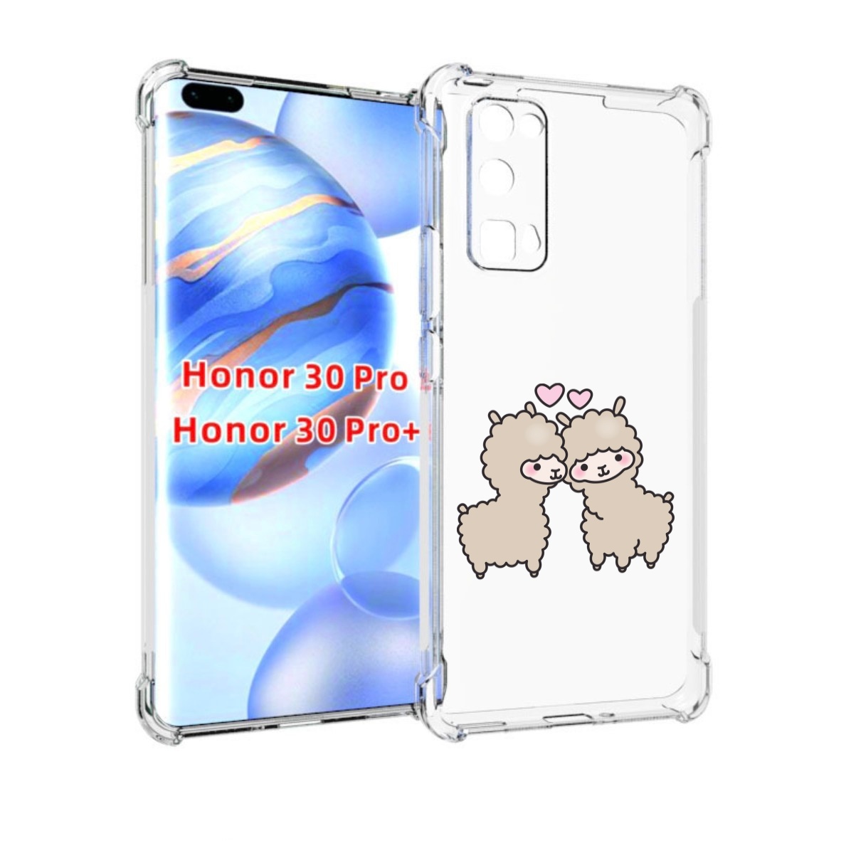 

Чехол бампер MyPads влюбленные-барашки для Honor 30 Pro, Прозрачный, Tocco