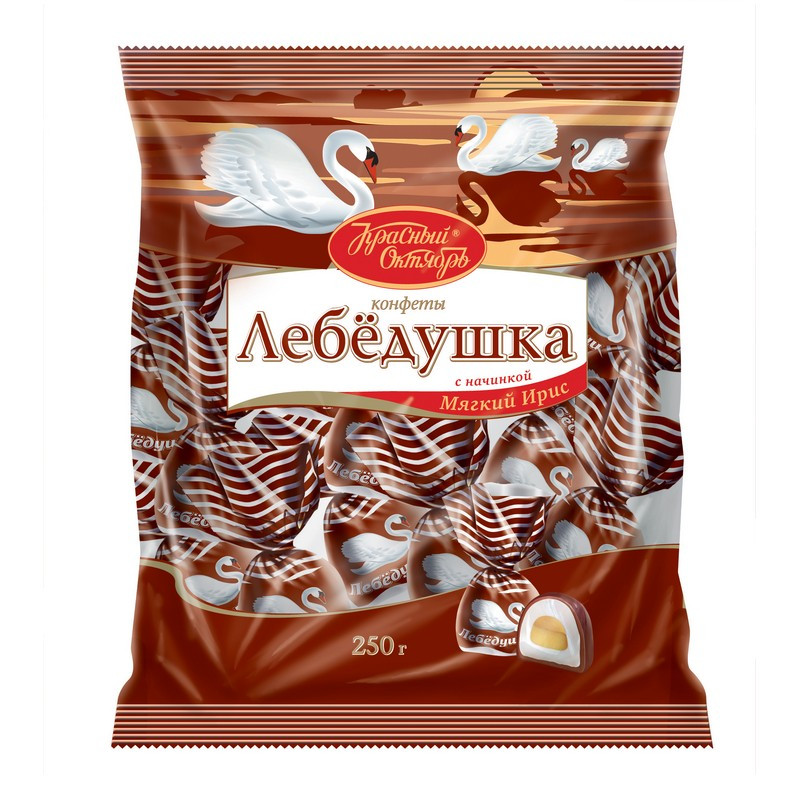 

Конфеты Лебедушка с начинкой мягкий ирис 250г, (2шт.)