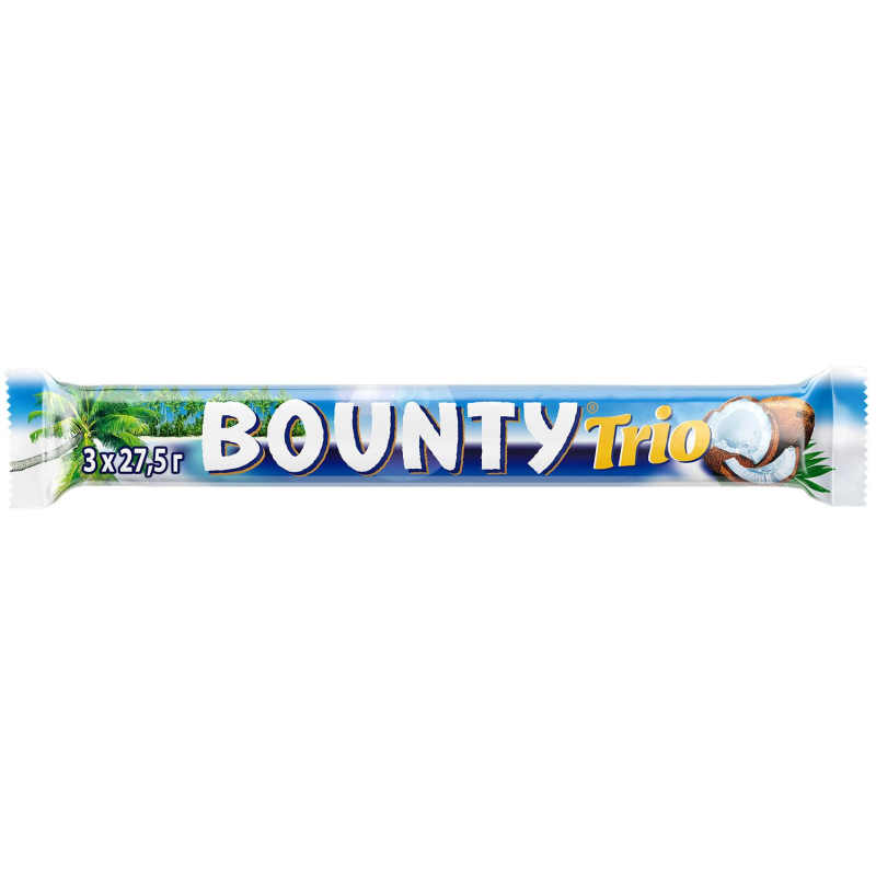 

Шоколадный батончик Bounty трио 82,5г, (2шт.)