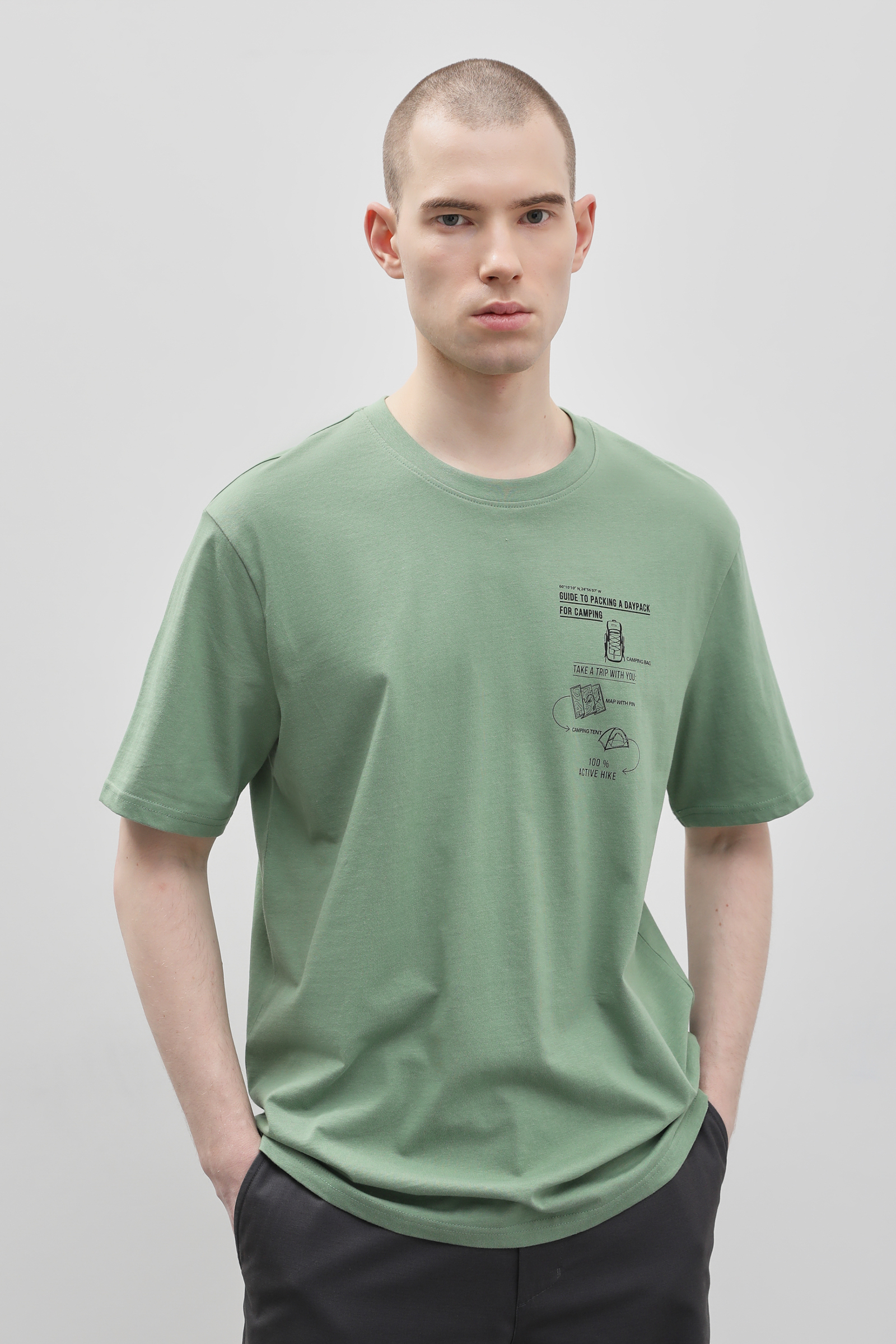 

Футболка мужская Finn Flare FBD210104 зеленая 2XL, Зеленый, FBD210104