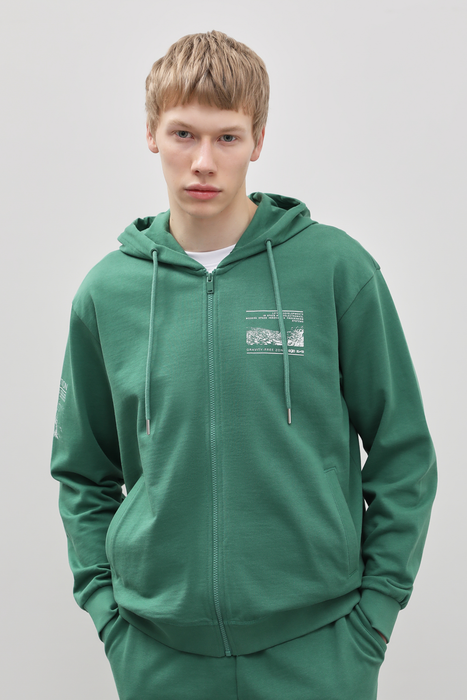 

Толстовка мужская Finn Flare BAS-20070 зеленая 2XL, Зеленый, BAS-20070