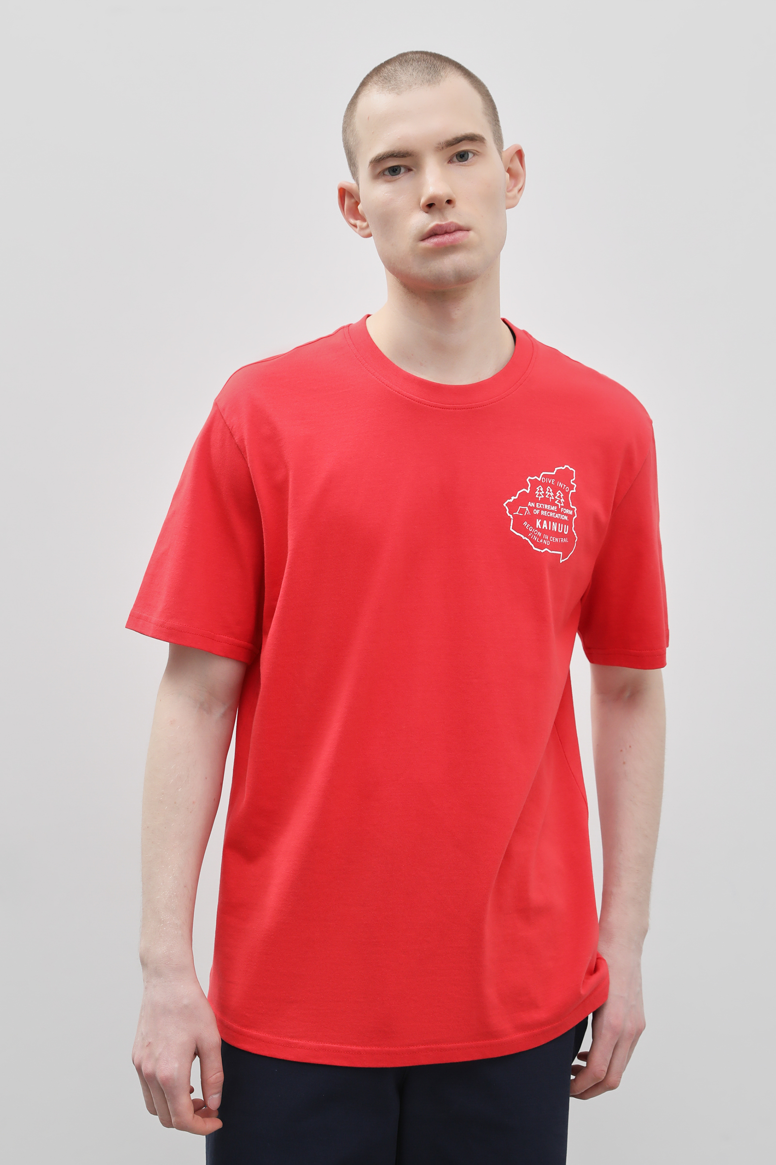 

Футболка мужская Finn Flare FBD210103 красная 2XL, Красный, FBD210103