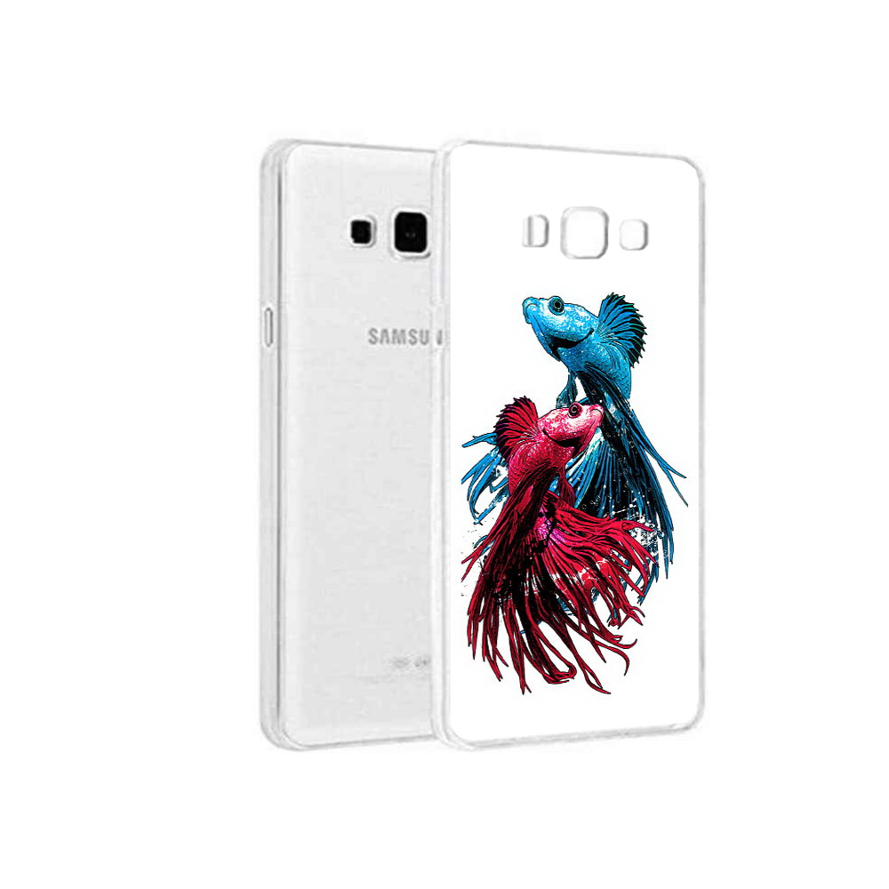 

Чехол MyPads Tocco для Samsung Galaxy A3 (2015) рыбы петушки, Прозрачный, Tocco