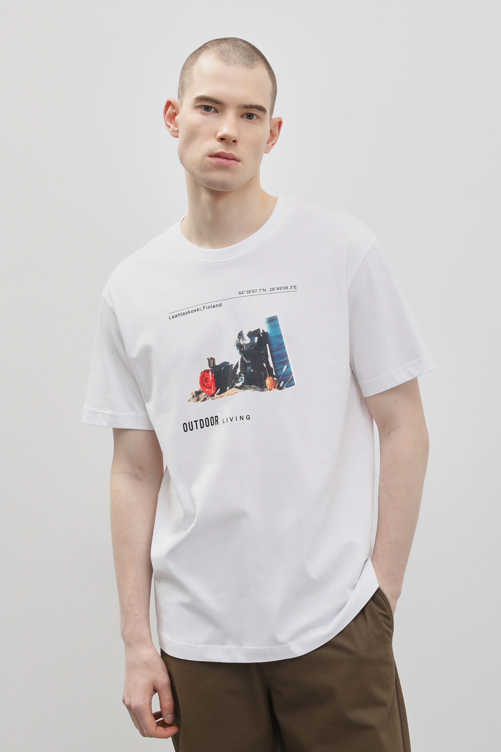 

Футболка мужская Finn Flare FBD210107 белая 3XL, Белый, FBD210107