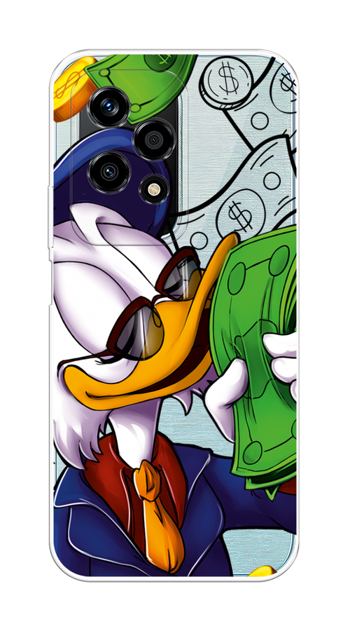 

Чехол на Honor 200 Lite "Scrooge McDuck with Money", Синий;зеленый;белый, 6124650-1