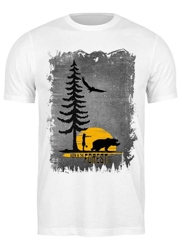 

Футболка мужская Printio Born in the forest белая 3XL, Белый, Born in the forest