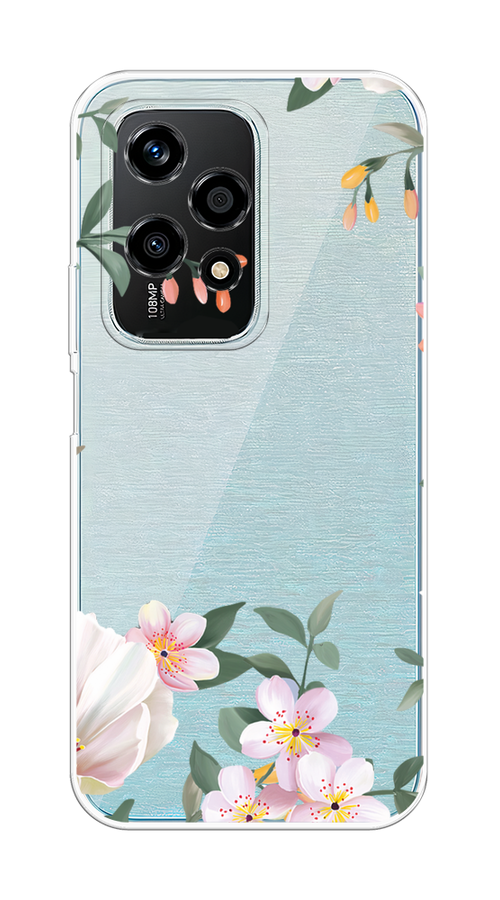 

Чехол на Honor 200 Lite "Beautiful white flowers", Бежевый;зеленый, 6124650-1