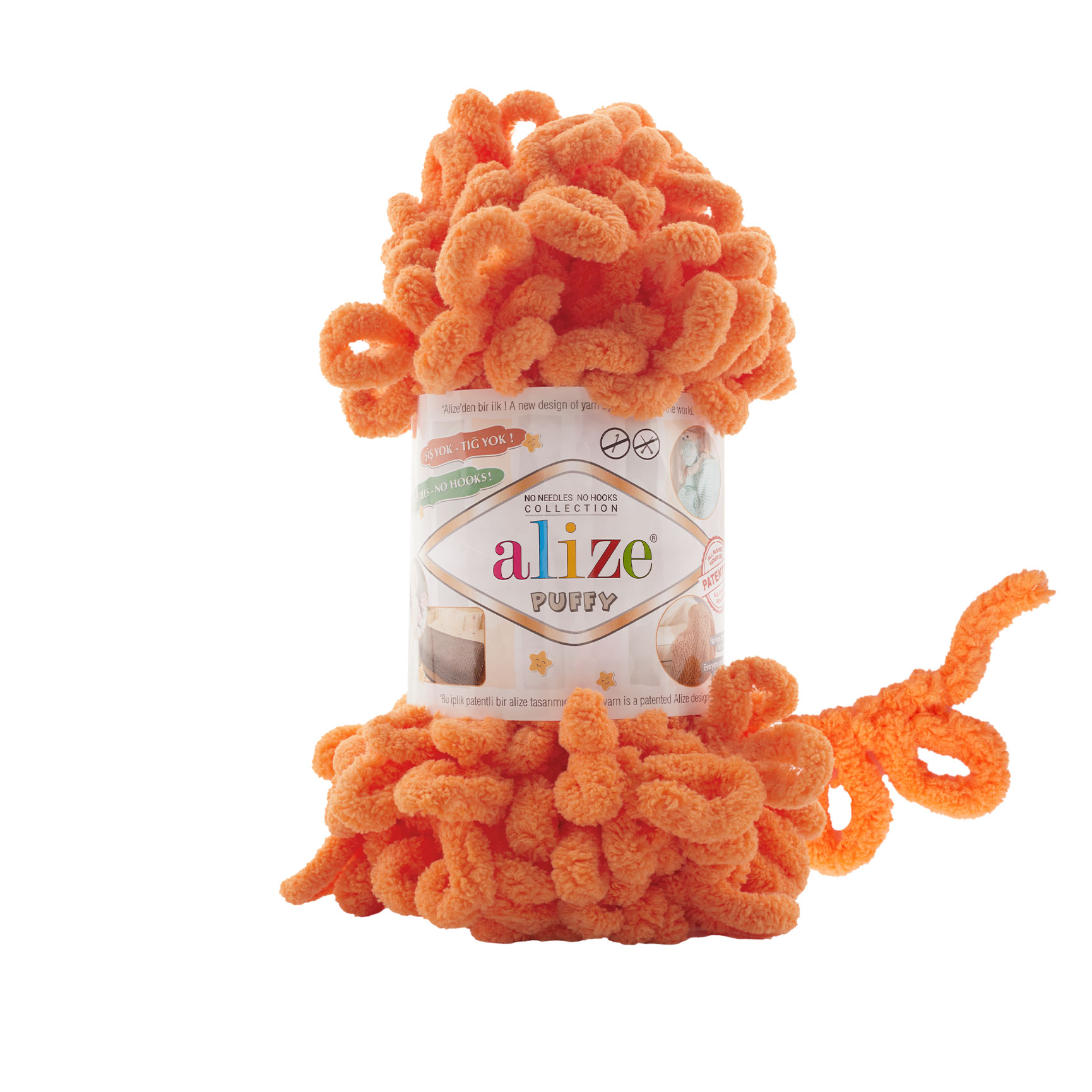 

Пряжа Alize Puffy 100% микрополиэстер 9 м/100 гр 336 Мандариновый, 5 мотков, Оранжевый, Puffy NL01