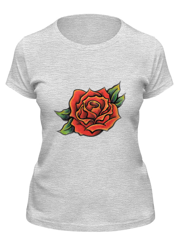 

Футболка женская Printio Tattoo rose серая L, Серый, Tattoo rose
