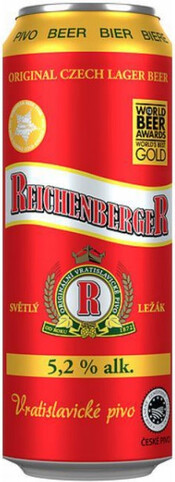 

Пиво Reichenberger Svetly Lezak светлое 5,2 ж/б 0,5 л