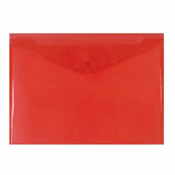фото Папка-конверт на кнопке, 0,18 мм, 33*23,5 см, красная inформат
