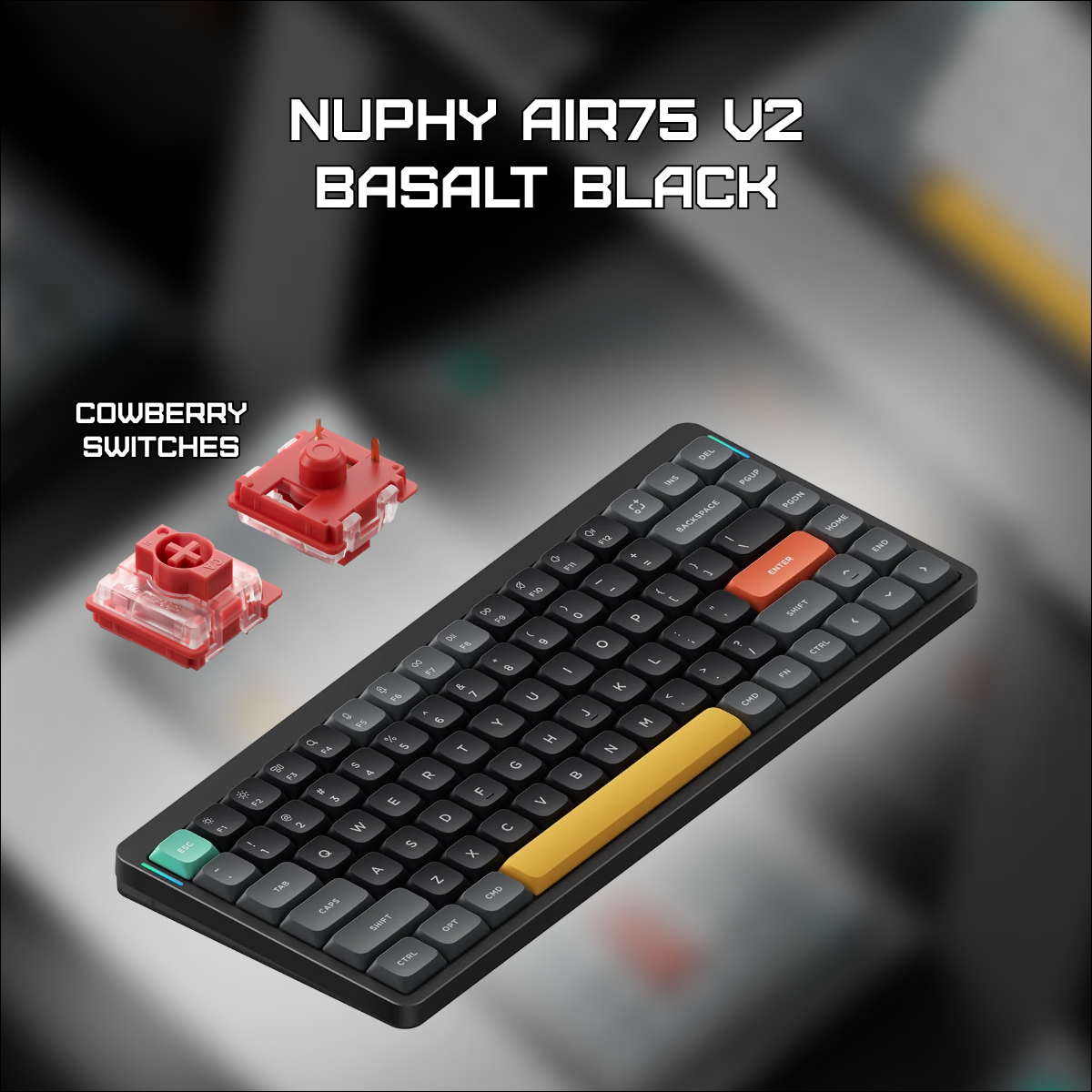 Беспроводная клавиатура Nuphy AIR75v2 Basalt Black Cowberry 1862000₽