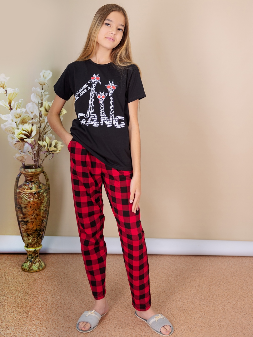 

Пижама для девочки LIDEKO kids р.170 черная, Черный, 520-22