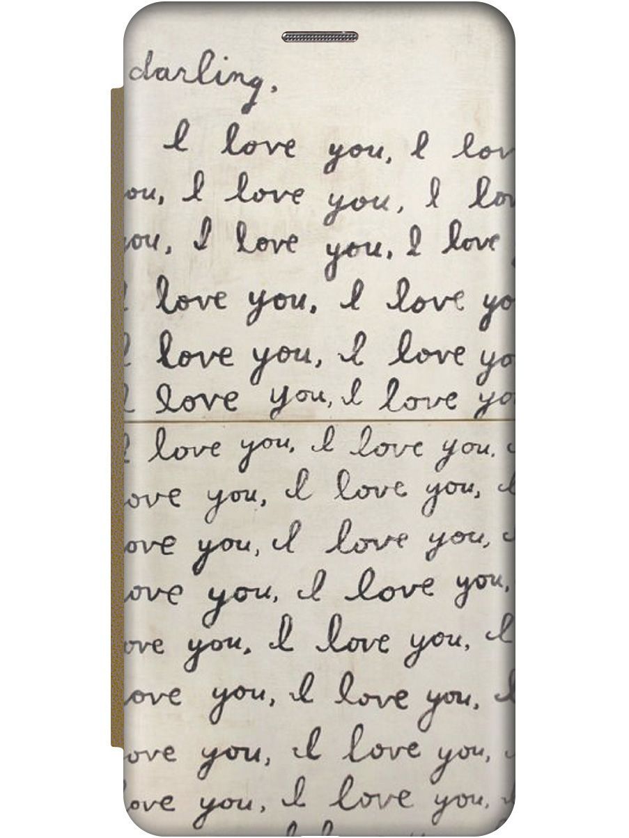 

Чехол-книжка на Xiaomi 13 "Я тебя люблю" золотистый, Бежевый;черный, 159036