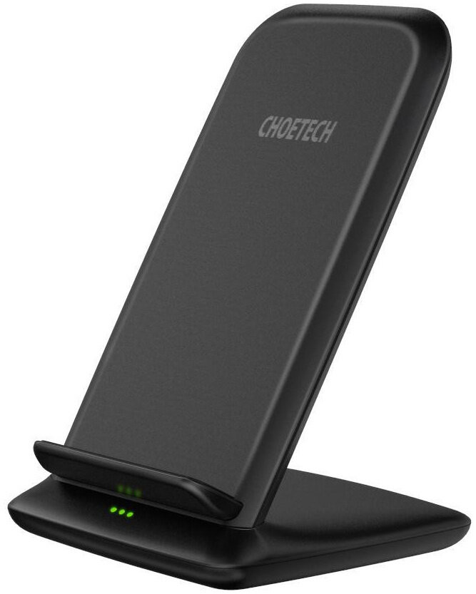 фото Беспроводное зарядное устройство choetech fast wireless charging stand 15w, black (t555-f)