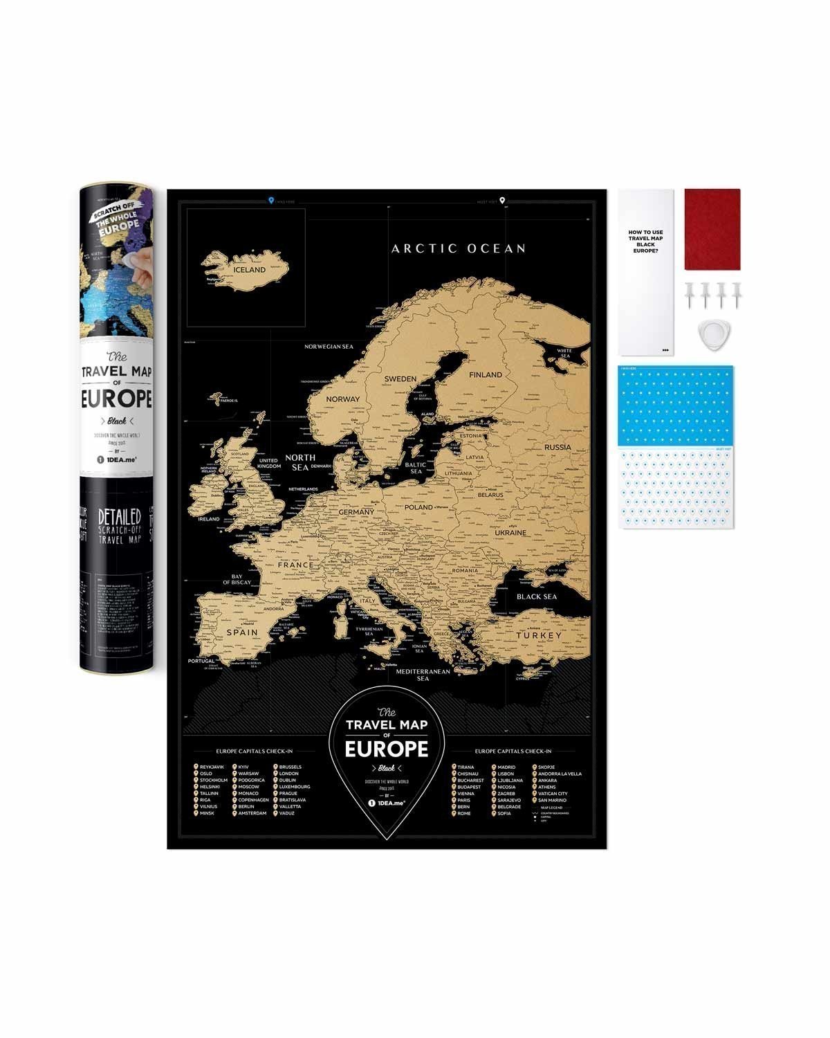 

Скретч-карта Европы Travel Map Black Europe 40*60 см