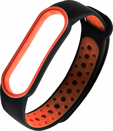 Ремешок Red Line Silicone для Xiaomi Mi Band 6, черный/красный Mi Band 6 черно-красный черный,  красный