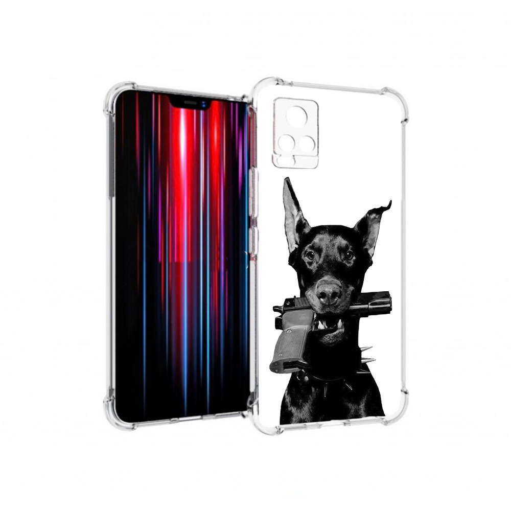

Чехол MyPads Tocco для Vivo V20 PRO доберман с пистолетом (PT226964.386.331), Прозрачный, Tocco