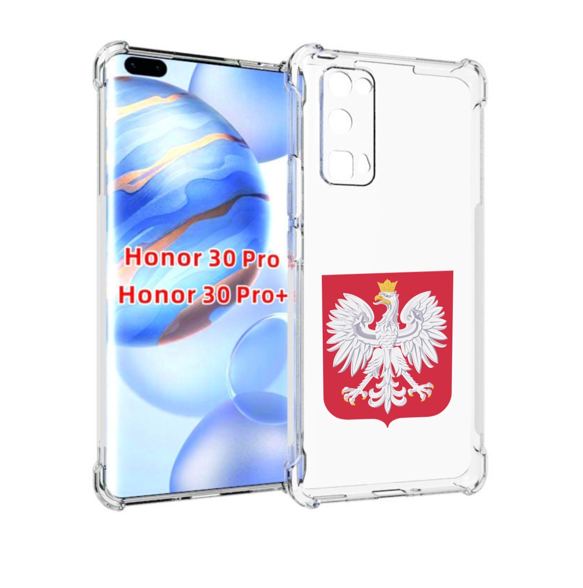 

Чехол бампер MyPads герб-польши для Honor 30 Pro, Прозрачный, Tocco