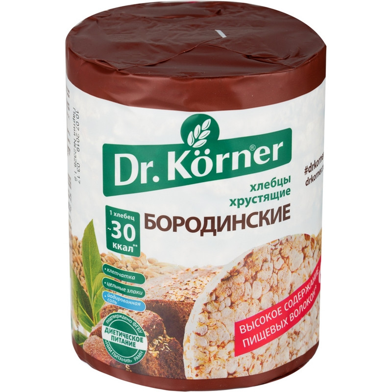 Хлебцы хрустящие Бородинские Dr.Korner 100 гр