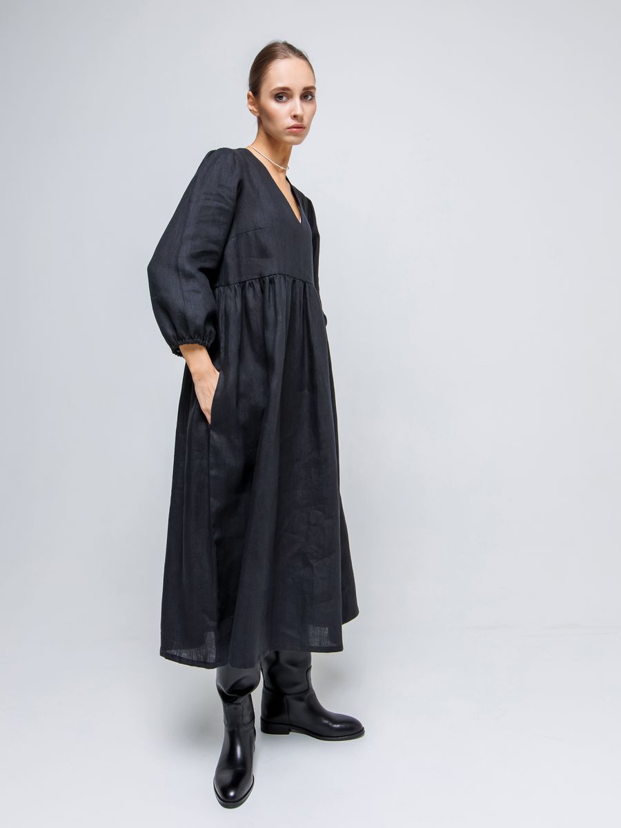 Платье женское Line Textile МЭРИ черное 42-46 RU