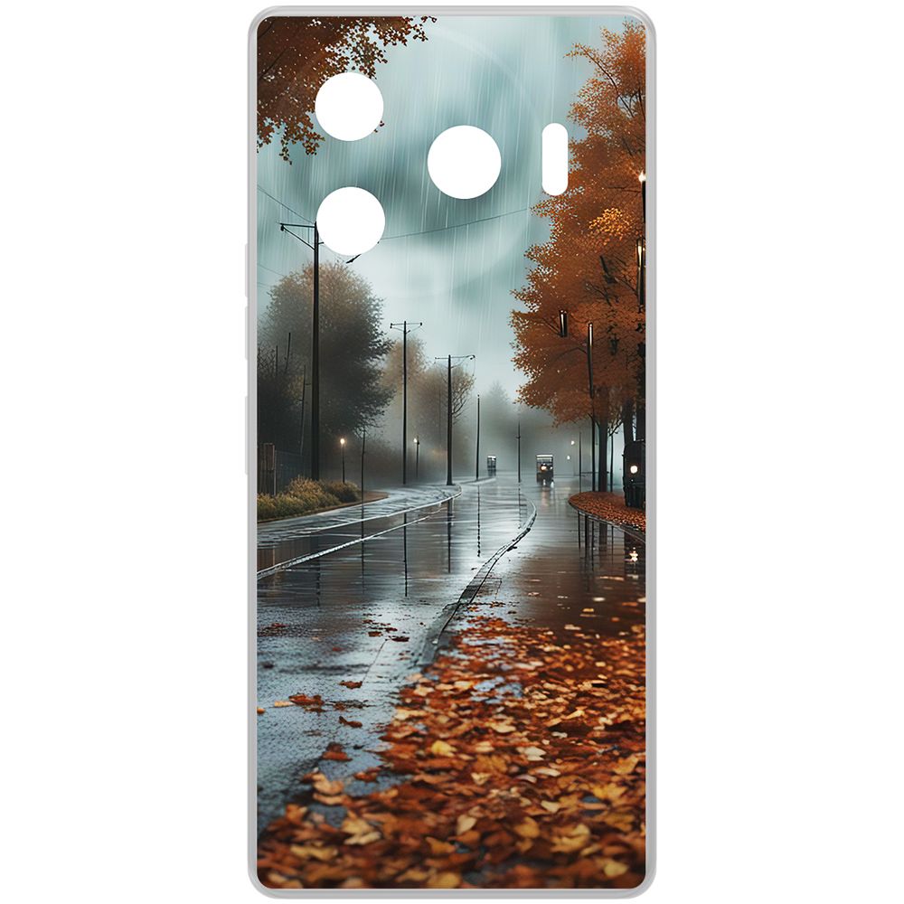

Чехол-накладка Krutoff Clear Case Осенний дождь для TECNO Camon 30 Pro 5G, Прозрачный