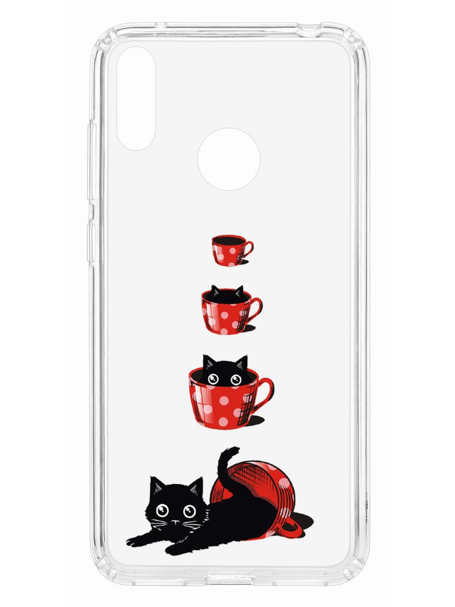 фото Чехол для huawei y7 2019 kruche print котенок в чашке кruче